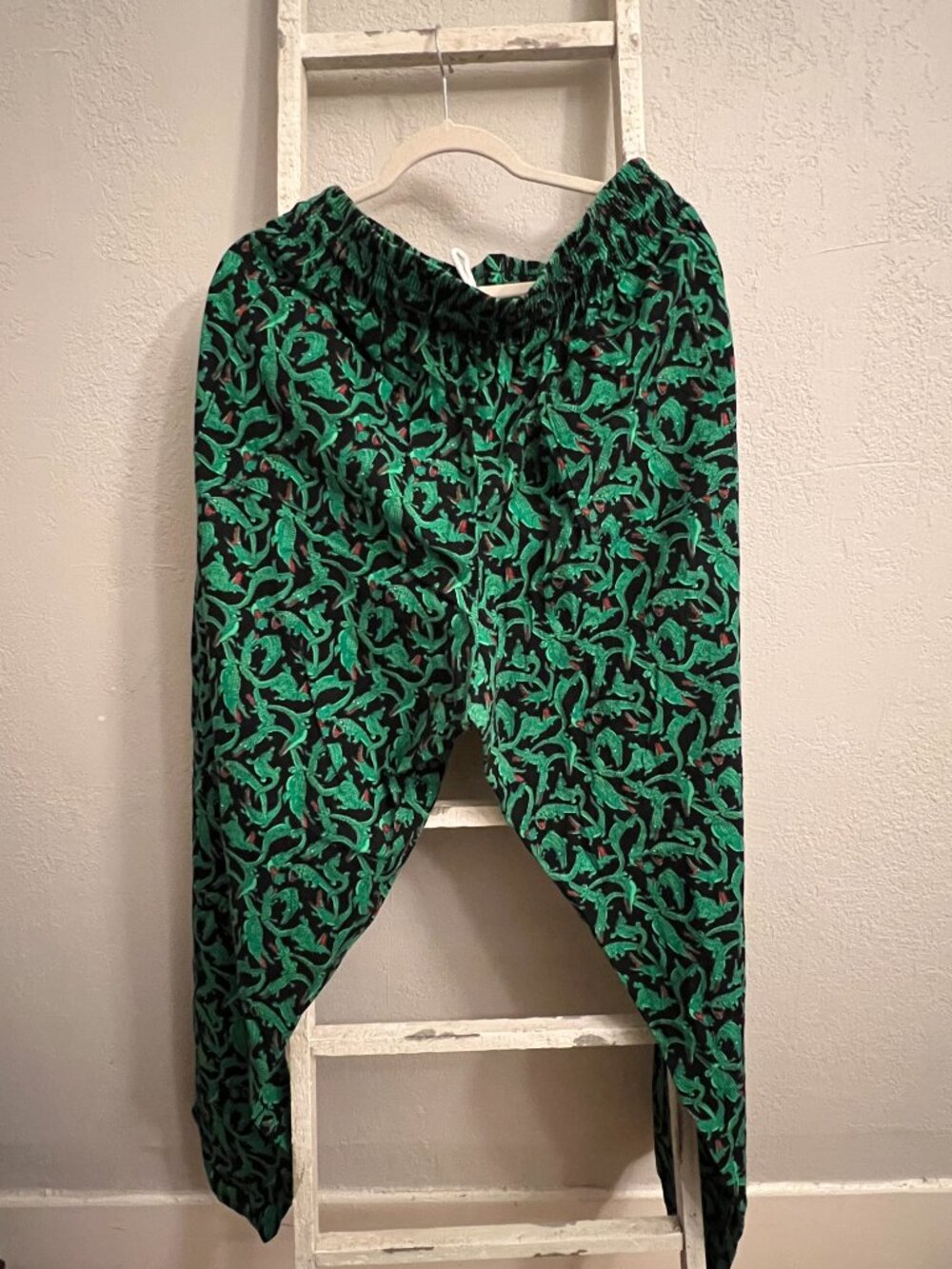 Vintage 90s Y2K Culinary Classics Chef Pants Hat 2X Alligator AOP USA Cotton - Picture 5 of 14